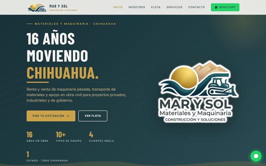 Sitio web de Materiales y Maquinaria Mar y Sol
