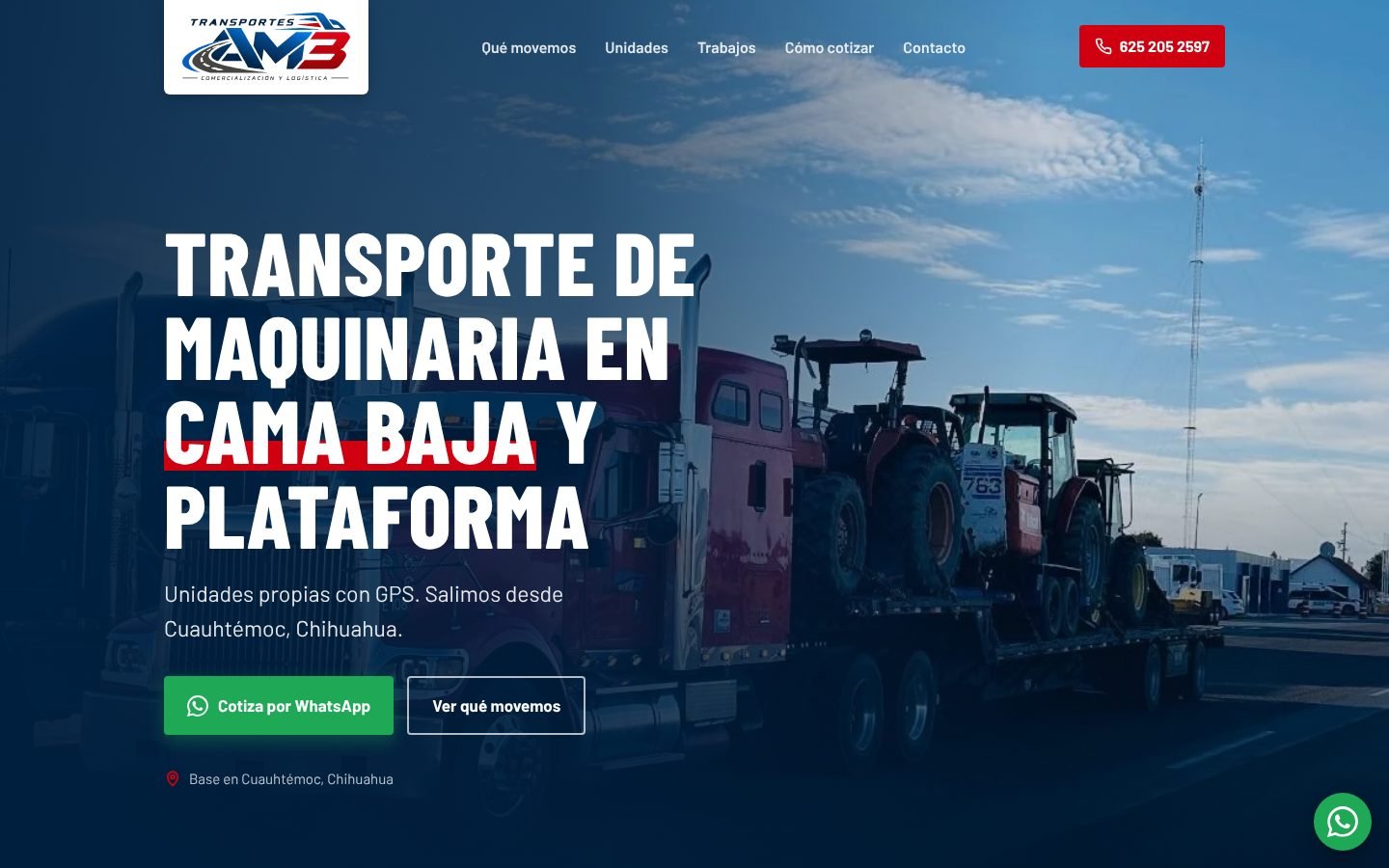 Sitio web de Transportes AM3